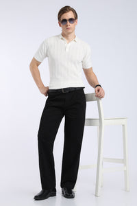 Men’s Black Relaxed Fit Straight Leg Pants
