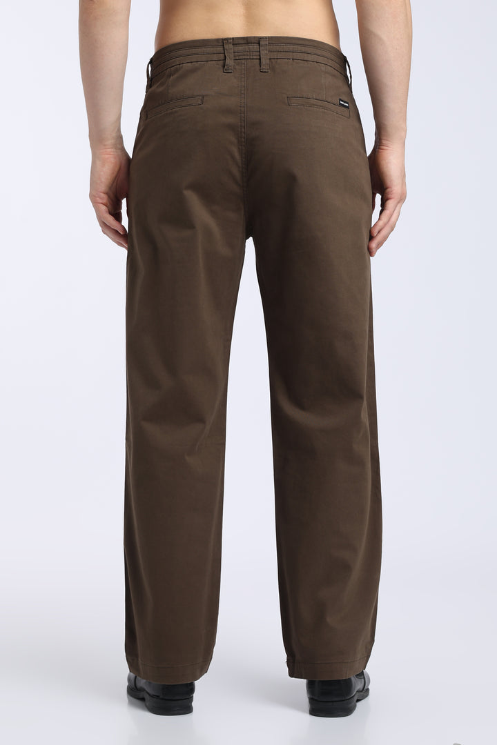 Men’s Woody Brown Relaxed Fit Straight Leg Pants