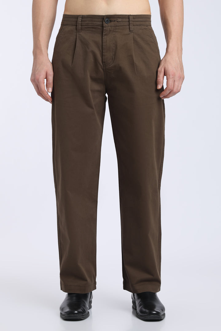 Men’s Woody Brown Relaxed Fit Straight Leg Pants