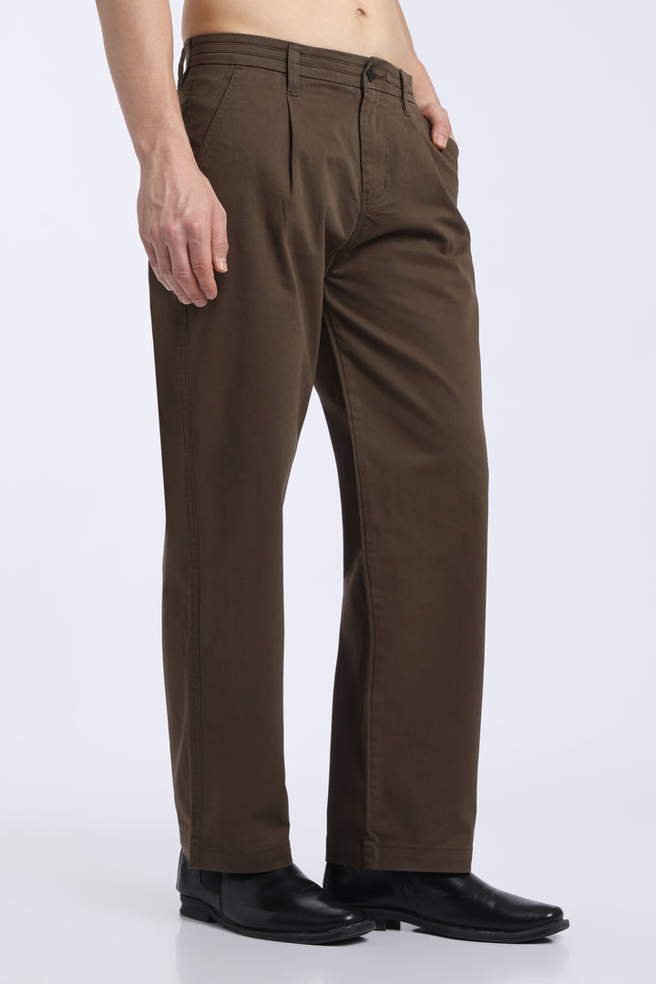 Men’s Woody Brown Relaxed Fit Straight Leg Pants