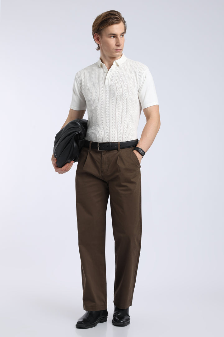 Men’s Woody Brown Relaxed Fit Straight Leg Pants