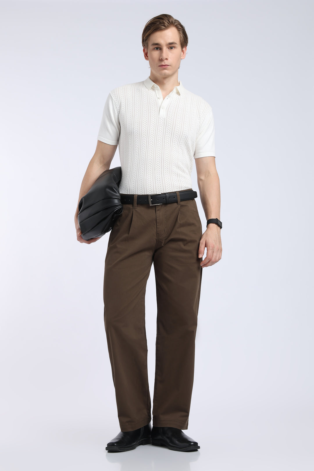 Men’s Woody Brown Relaxed Fit Straight Leg Pants