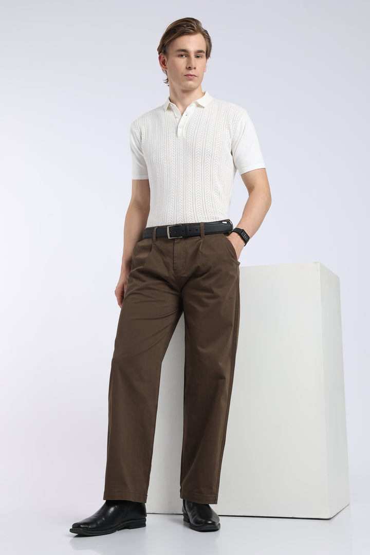 Men’s Woody Brown Relaxed Fit Straight Leg Pants