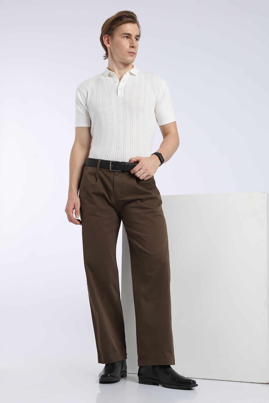 Men’s Woody Brown Relaxed Fit Straight Leg Pants