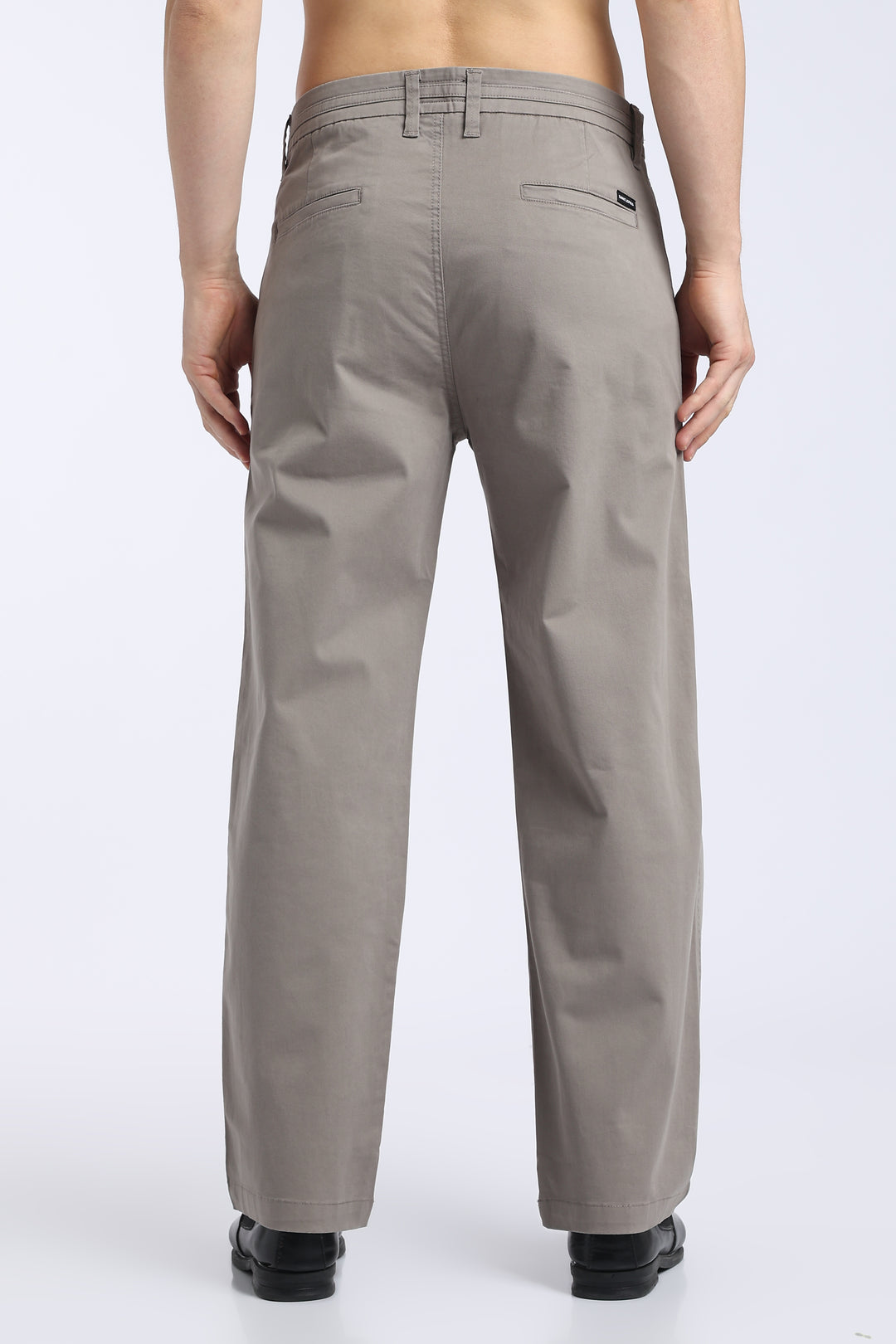 Men’s Warm Grey Relaxed Fit Straight Leg Pants