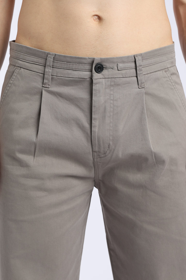 Men’s Warm Grey Relaxed Fit Straight Leg Pants