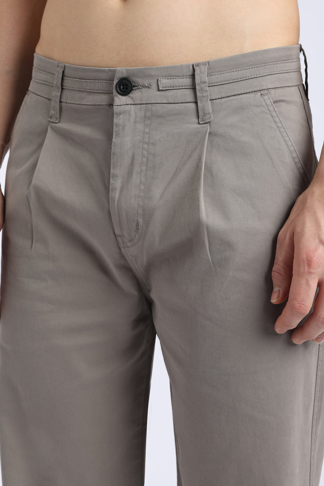 Men’s Warm Grey Relaxed Fit Straight Leg Pants
