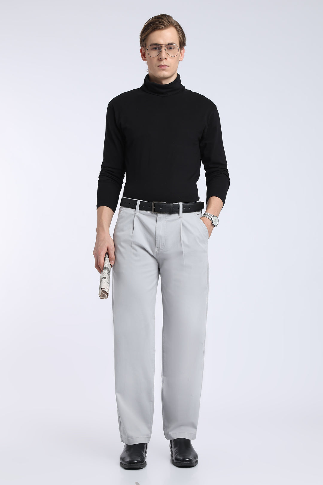 Men’s Quill Grey Relaxed Fit Straight Leg Pants