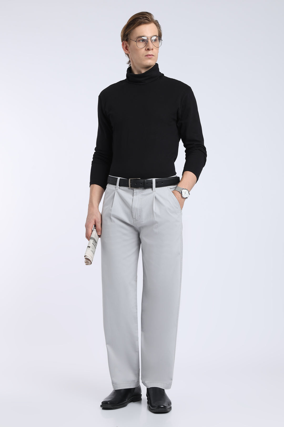 Men’s Quill Grey Relaxed Fit Straight Leg Pants