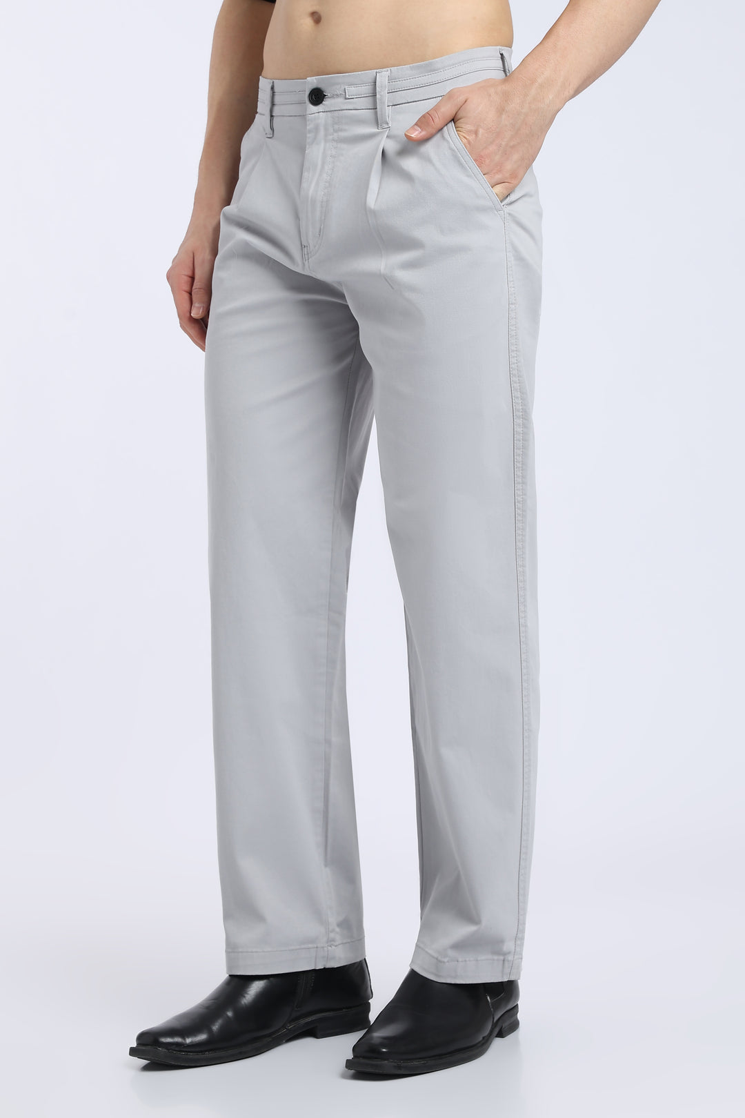 Men’s Quill Grey Relaxed Fit Straight Leg Pants