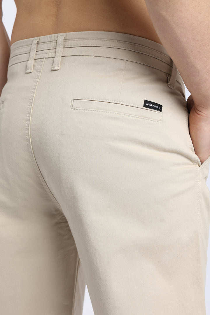 Men’s Beige Relaxed Fit Straight Leg Pants