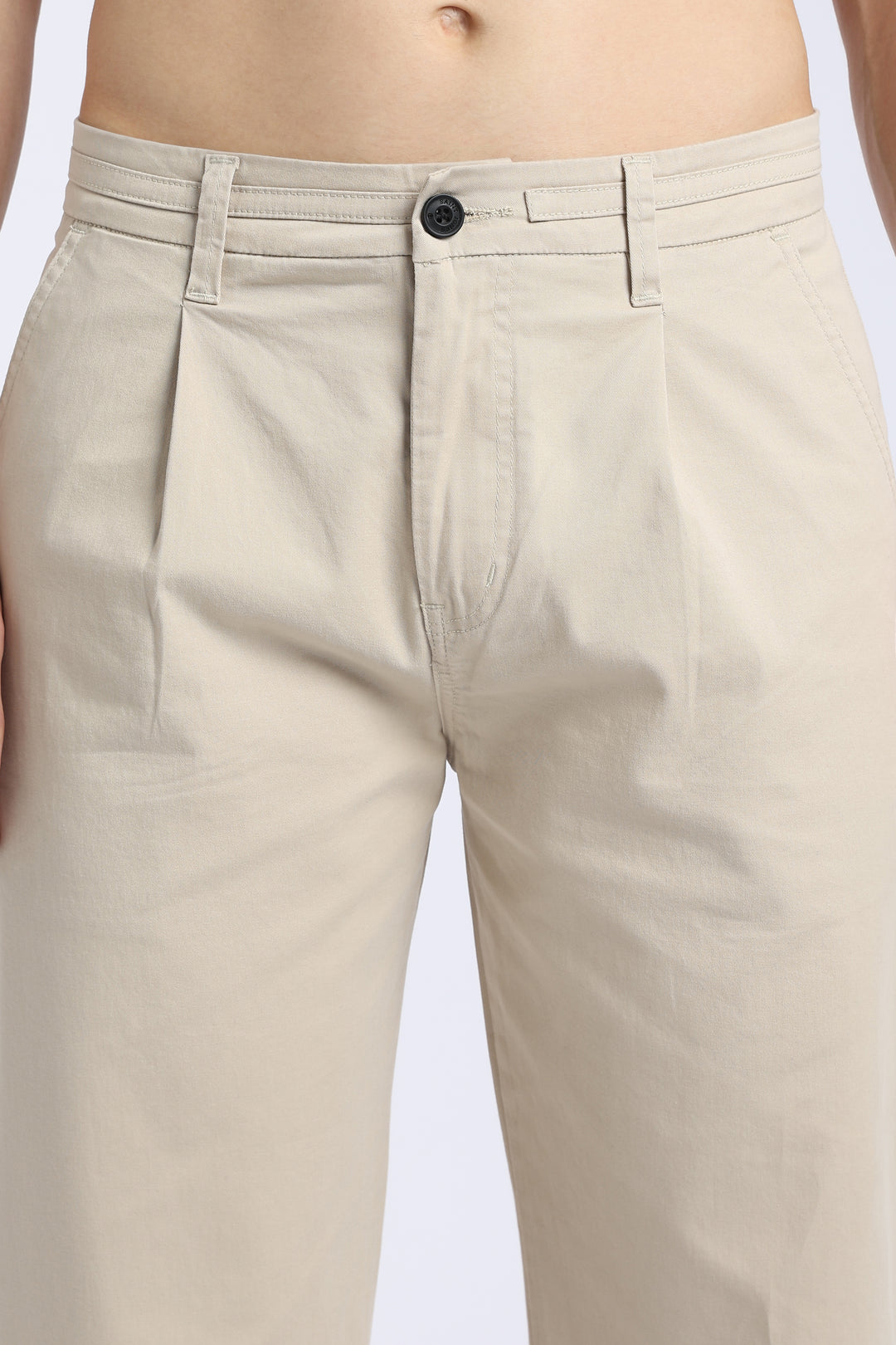 Men’s Beige Relaxed Fit Straight Leg Pants