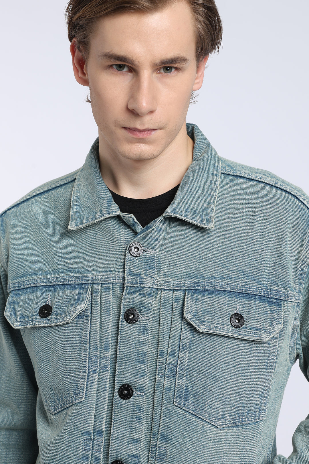 Men’s Vintage Washed Blue Denim Trucker Jacket