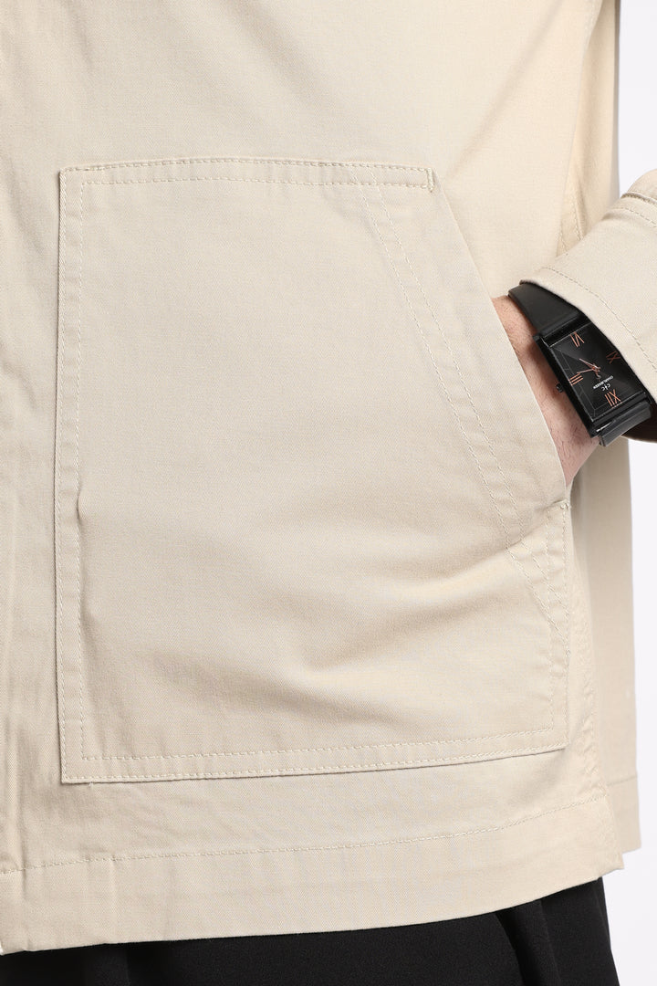 Men’s Almond Utility Zip Jacket