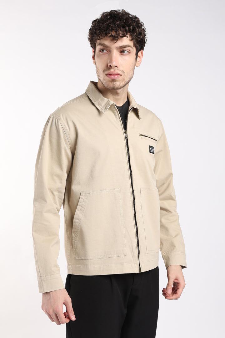 Men’s Almond Utility Zip Jacket