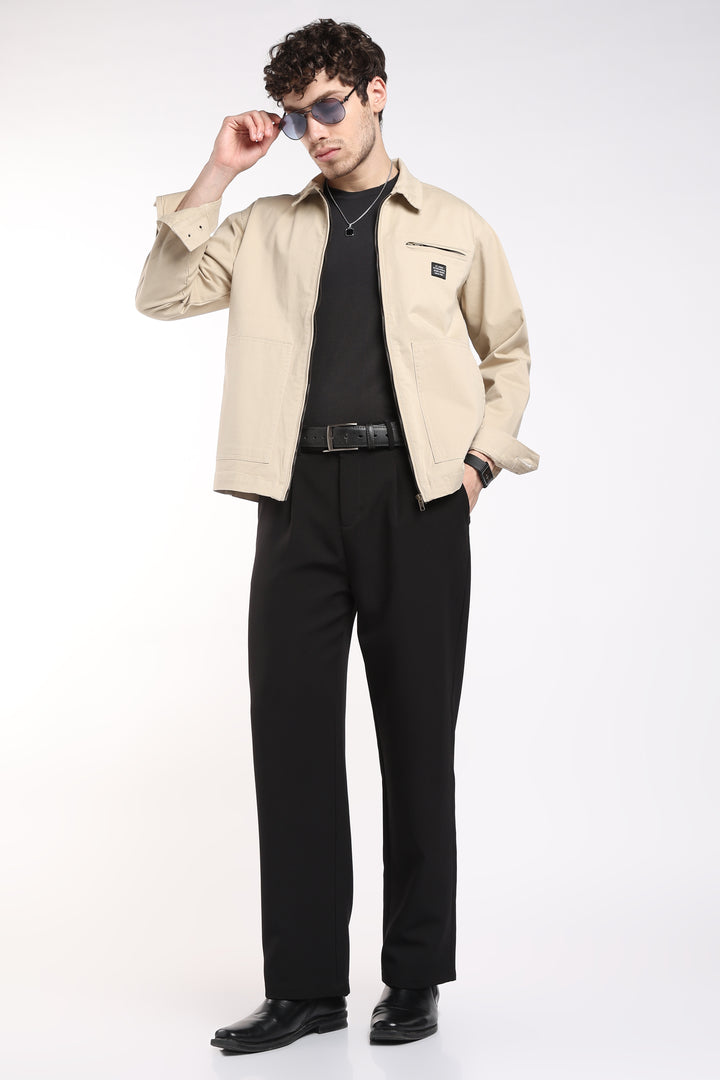 Men’s Almond Utility Zip Jacket