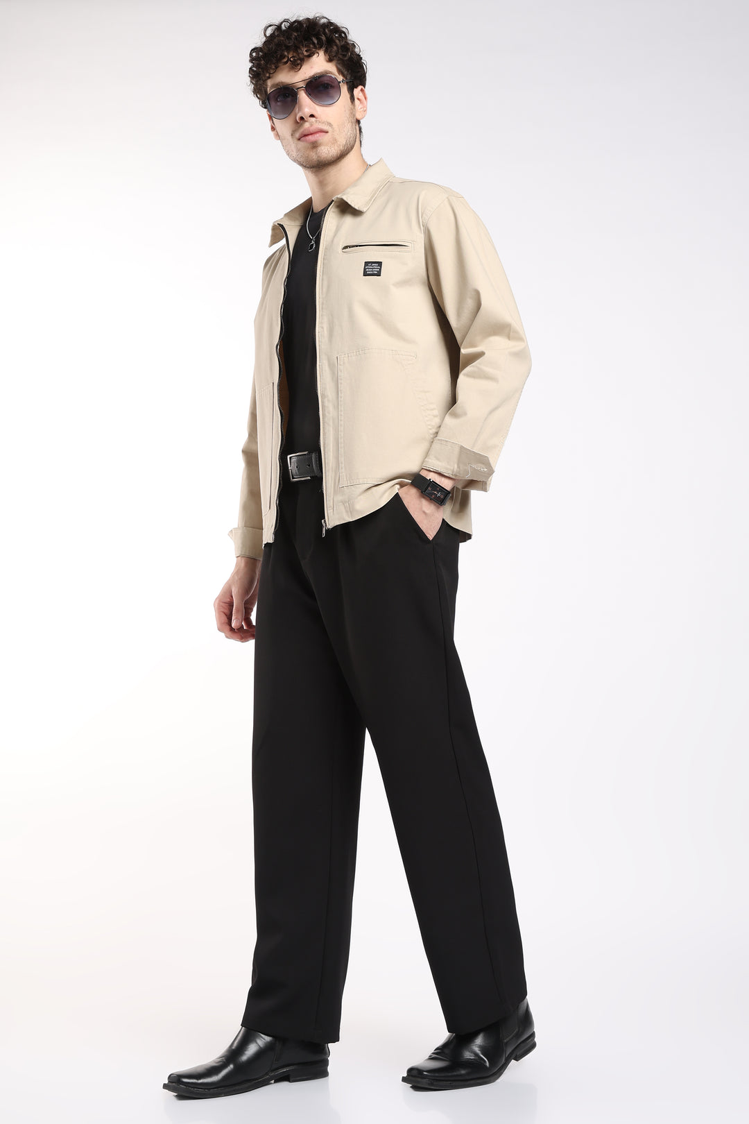 Men’s Almond Utility Zip Jacket