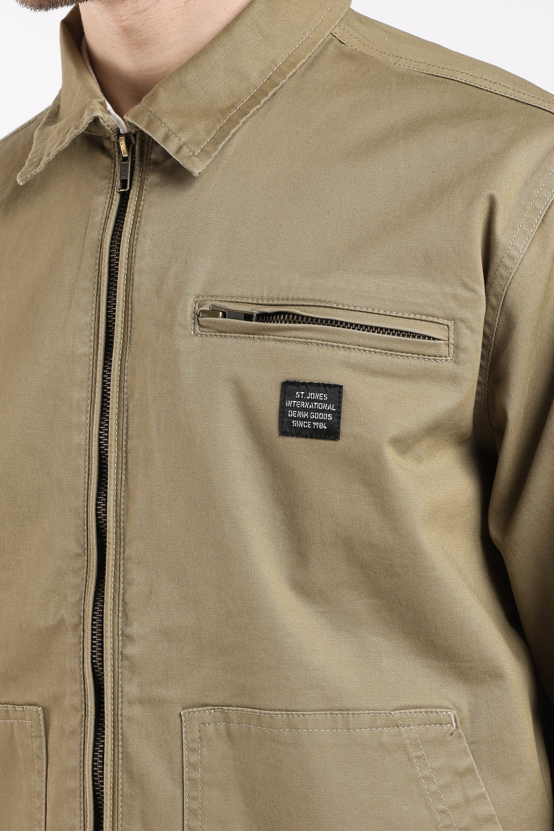 Men’s Olive Utility Zip Jacket