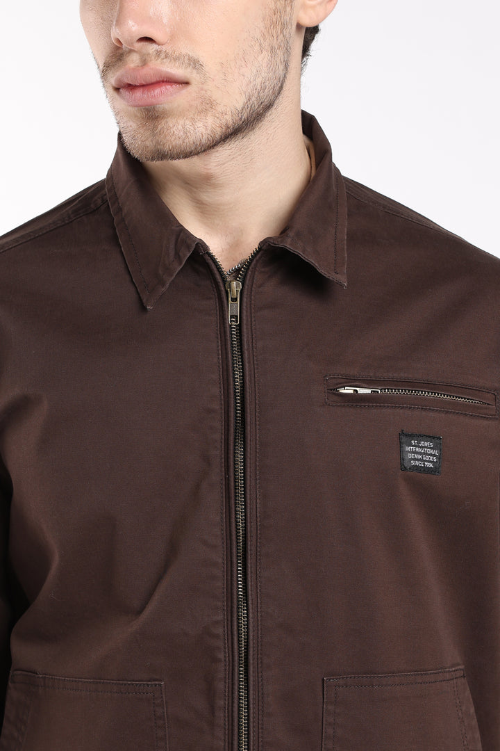 Men’s Congo Brown Utility Zip Jacket
