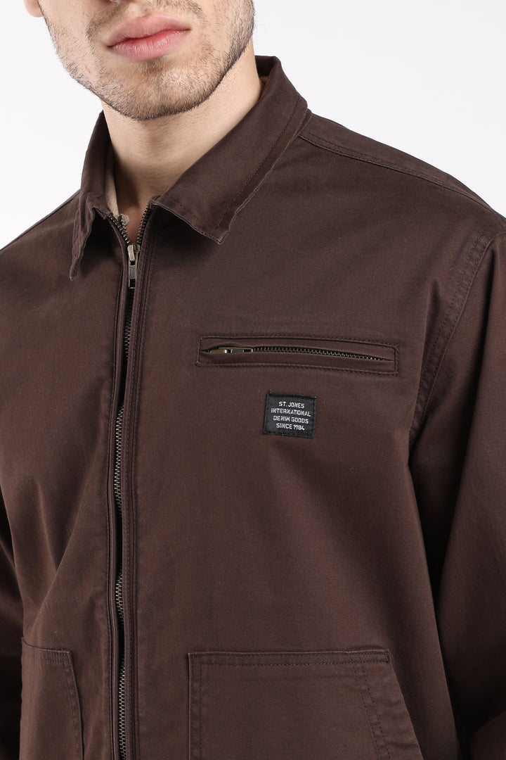 Men’s Congo Brown Utility Zip Jacket