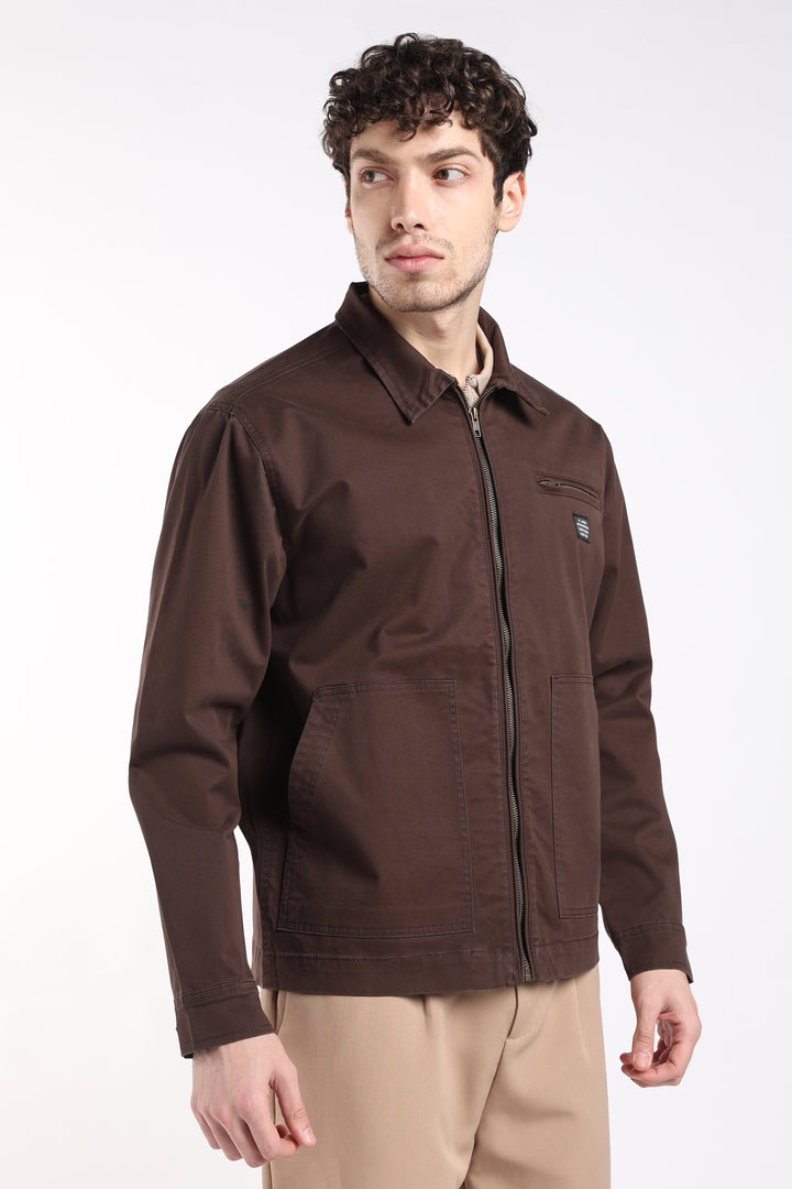 Men’s Congo Brown Utility Zip Jacket