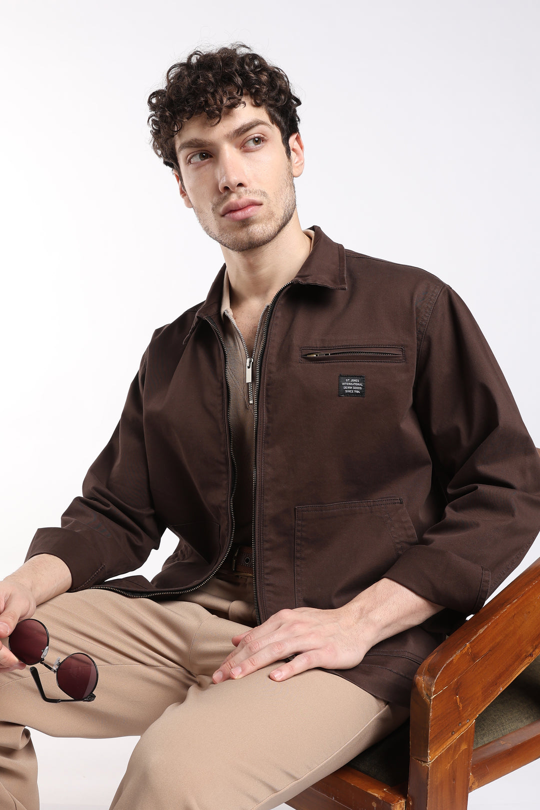 Men’s Congo Brown Utility Zip Jacket