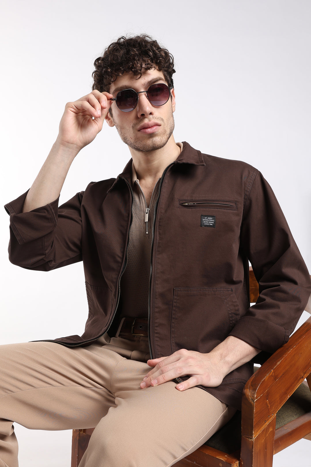 Men’s Congo Brown Utility Zip Jacket