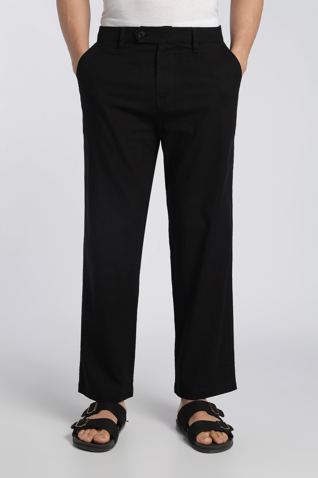 Men’s Black Relaxed Linen Casual Pants