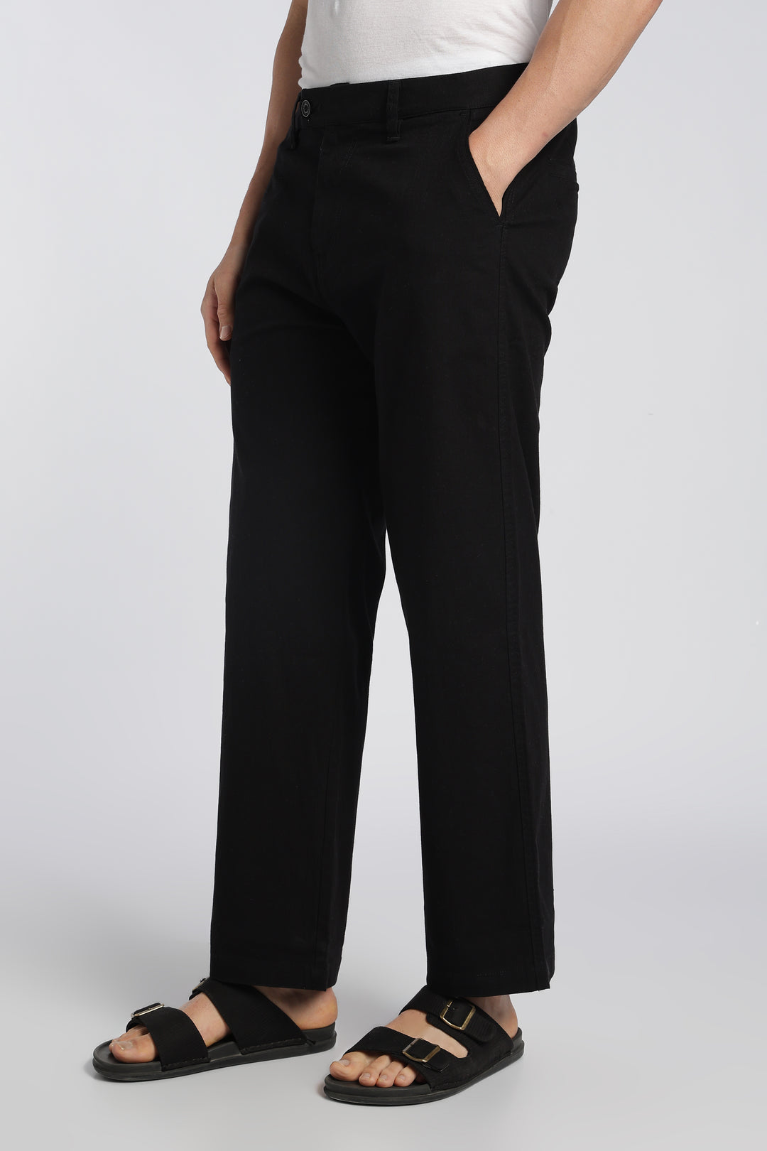 Men’s Black Relaxed Linen Casual Pants
