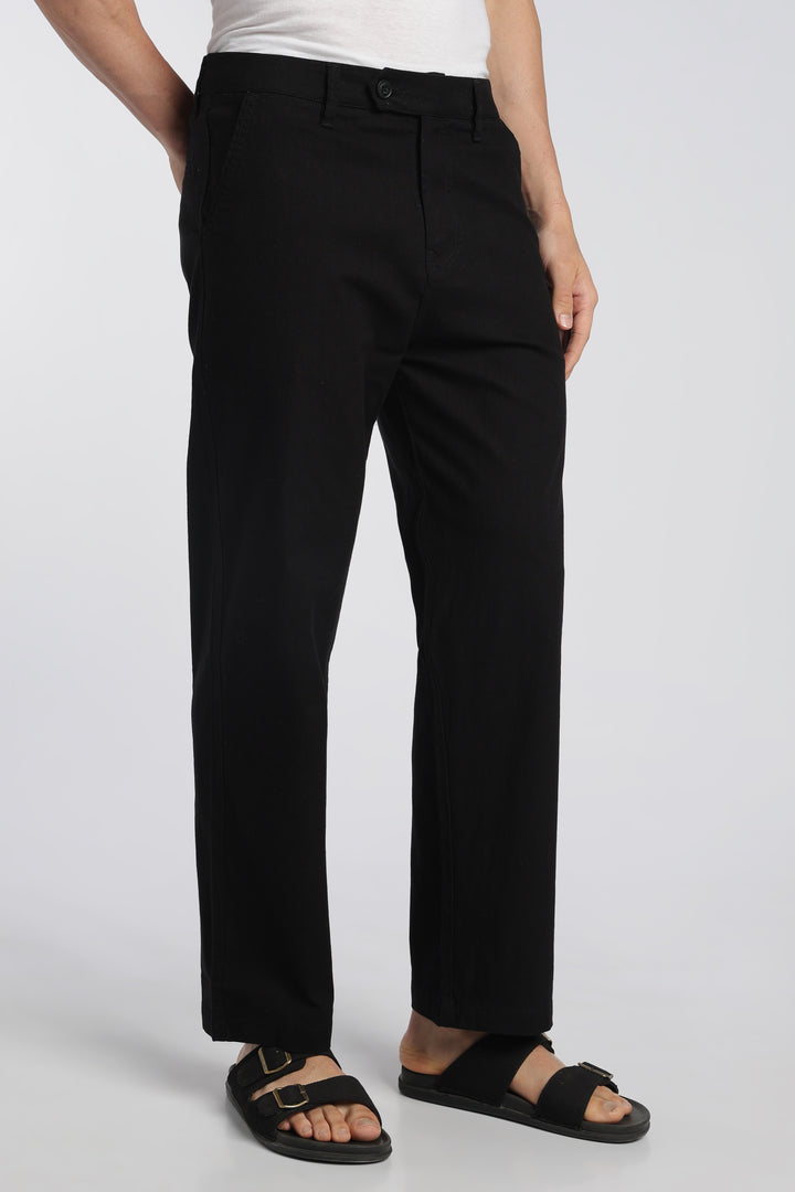 Men’s Black Relaxed Linen Casual Pants