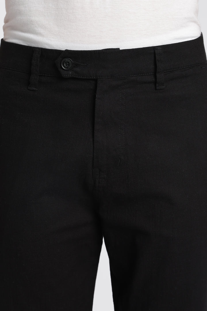 Men’s Black Relaxed Linen Casual Pants
