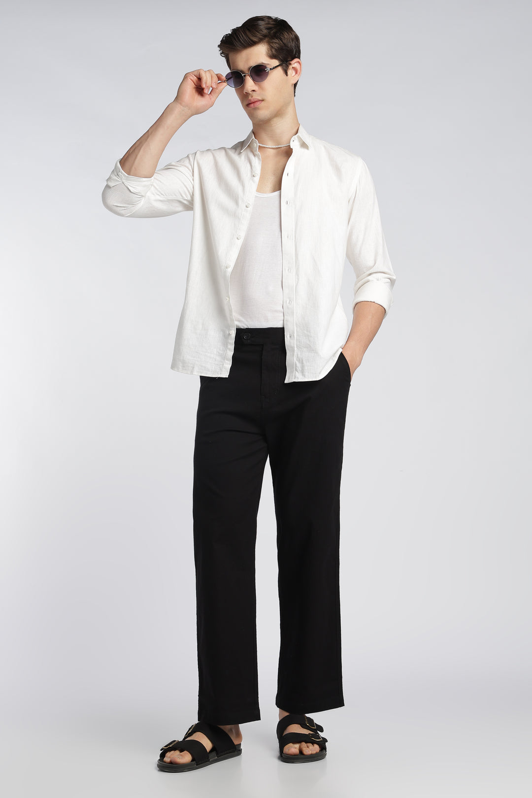Men’s Black Relaxed Linen Casual Pants