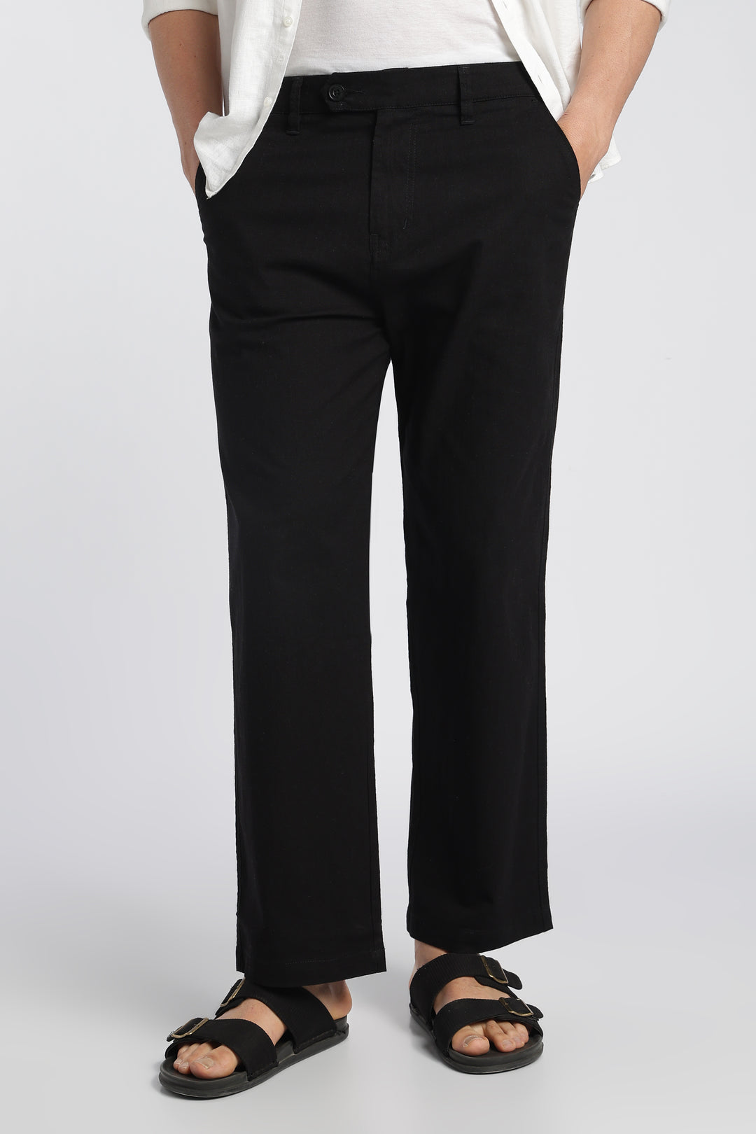 Men’s Black Relaxed Linen Casual Pants