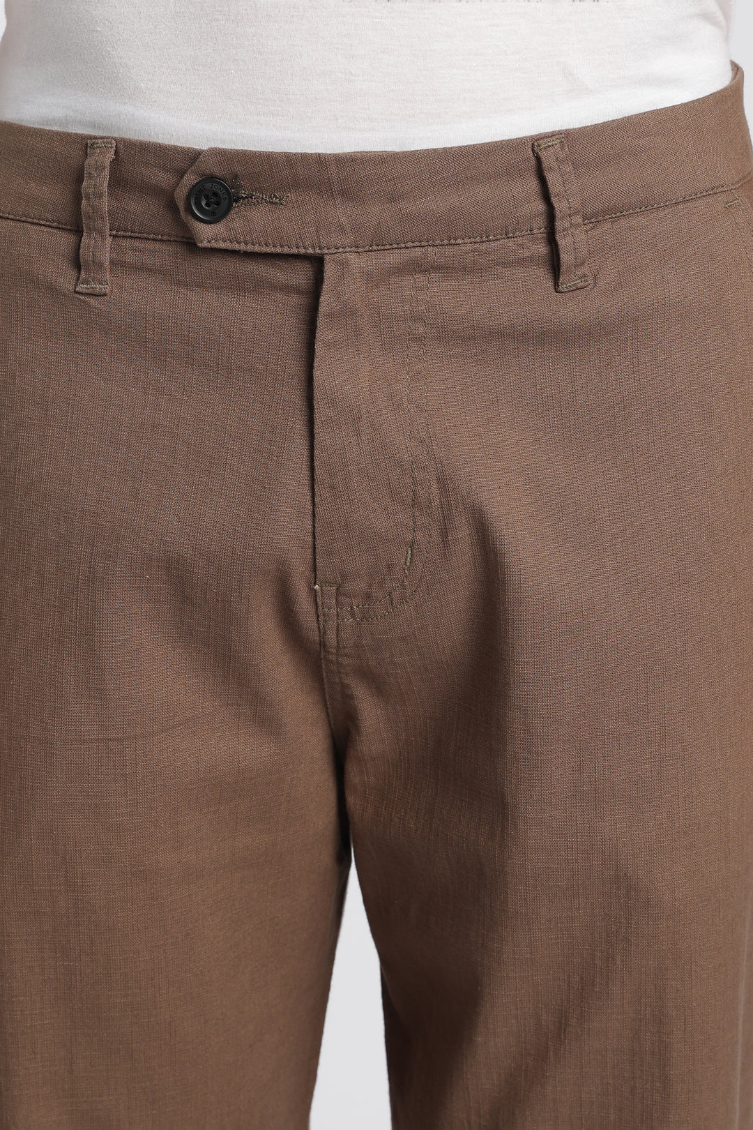 Men’s Brown Relaxed Linen Casual Pants