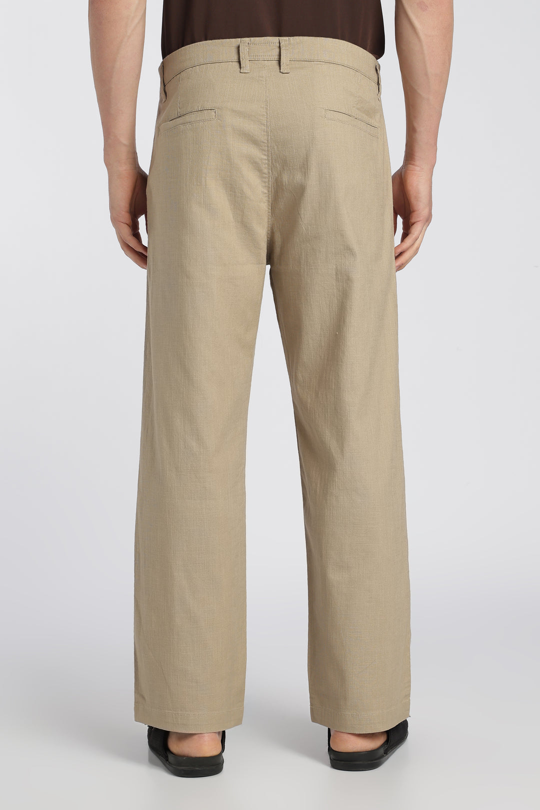 Men’s Beige Relaxed Linen Casual Pants