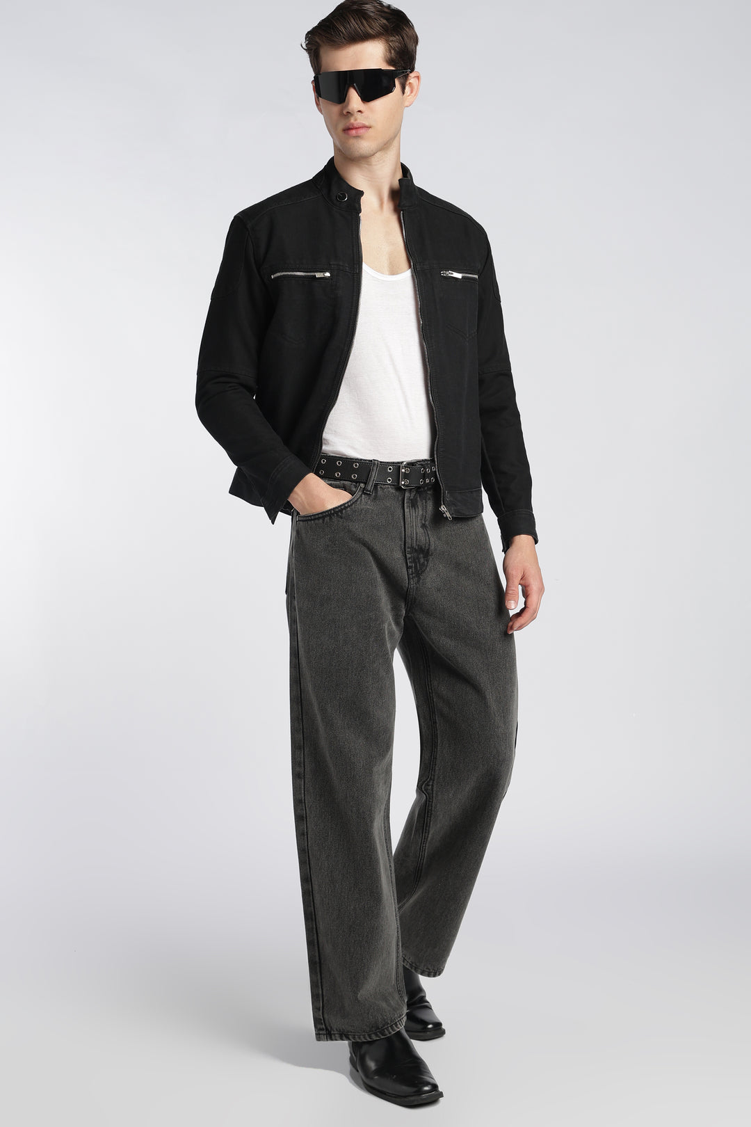 Men’s Dark Grey Loose Fit Denim Jeans