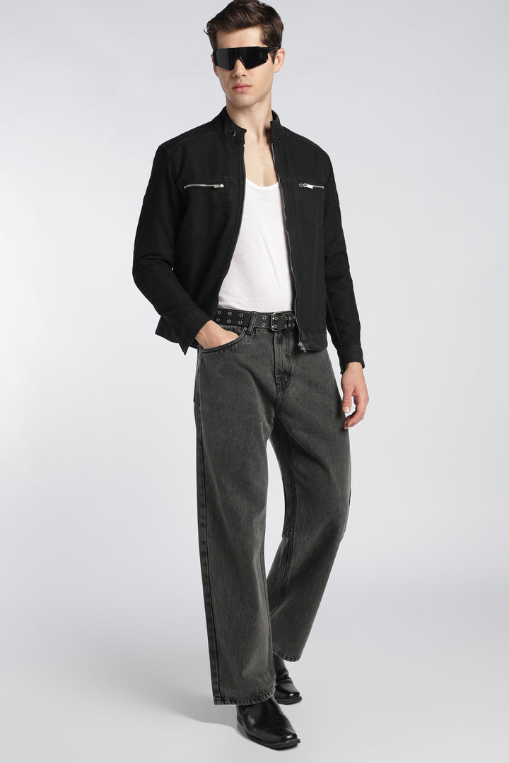 Men’s Dark Grey Loose Fit Denim Jeans