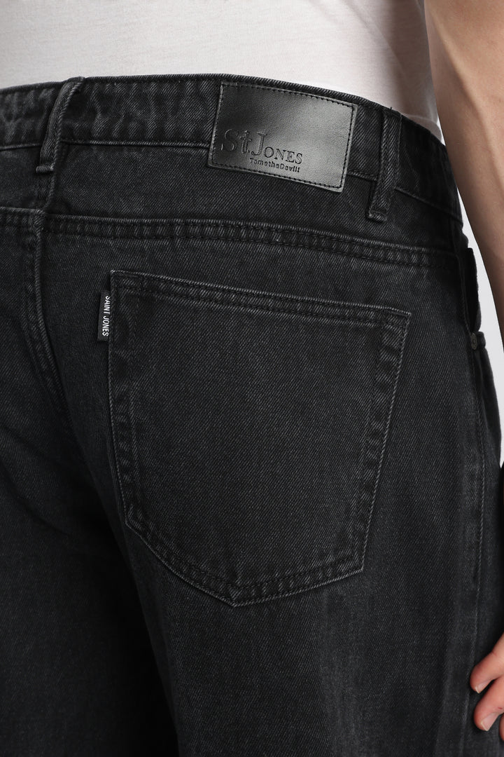 Men’s Jet Black Loose Fit Denim Jeans