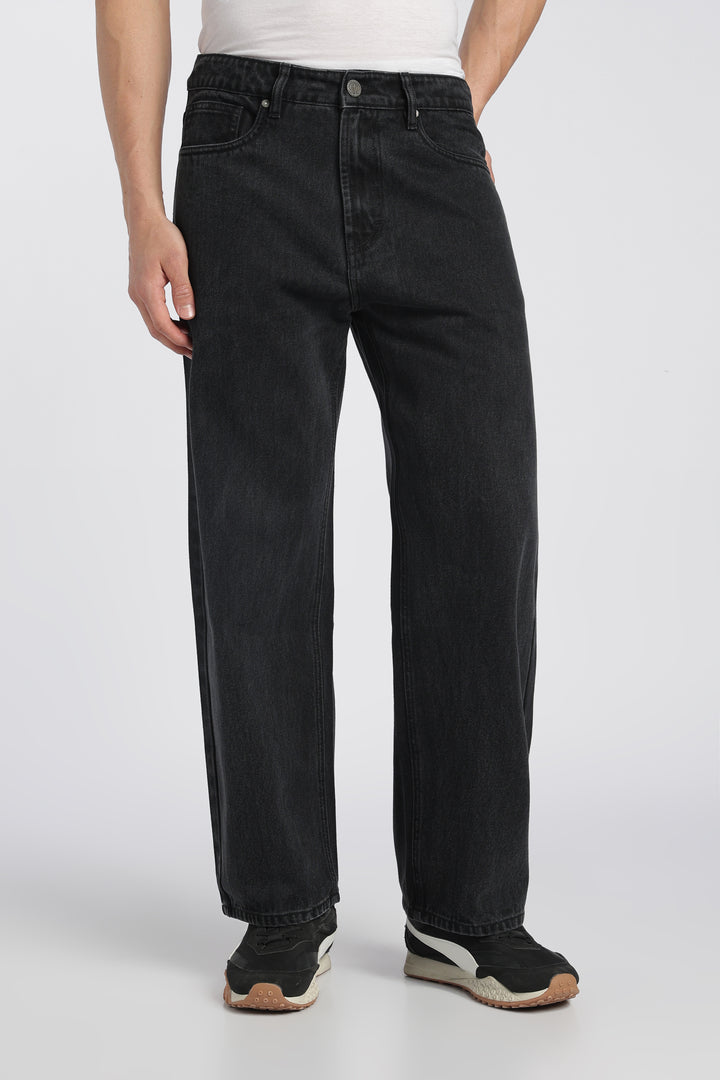 Men’s Jet Black Loose Fit Denim Jeans