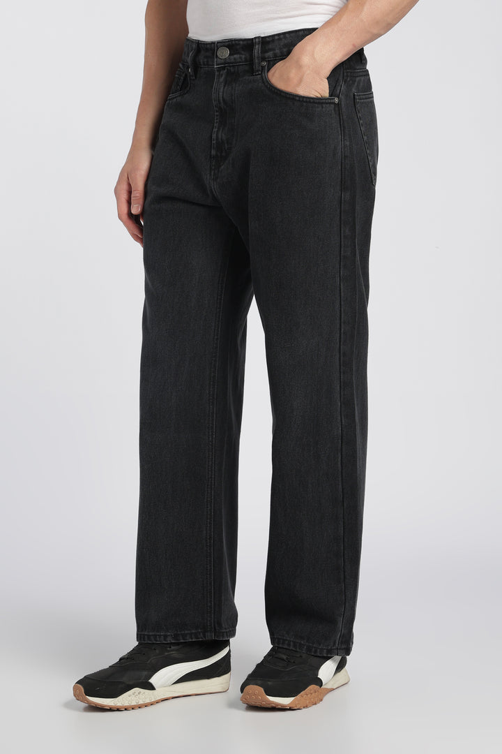 Men’s Jet Black Loose Fit Denim Jeans