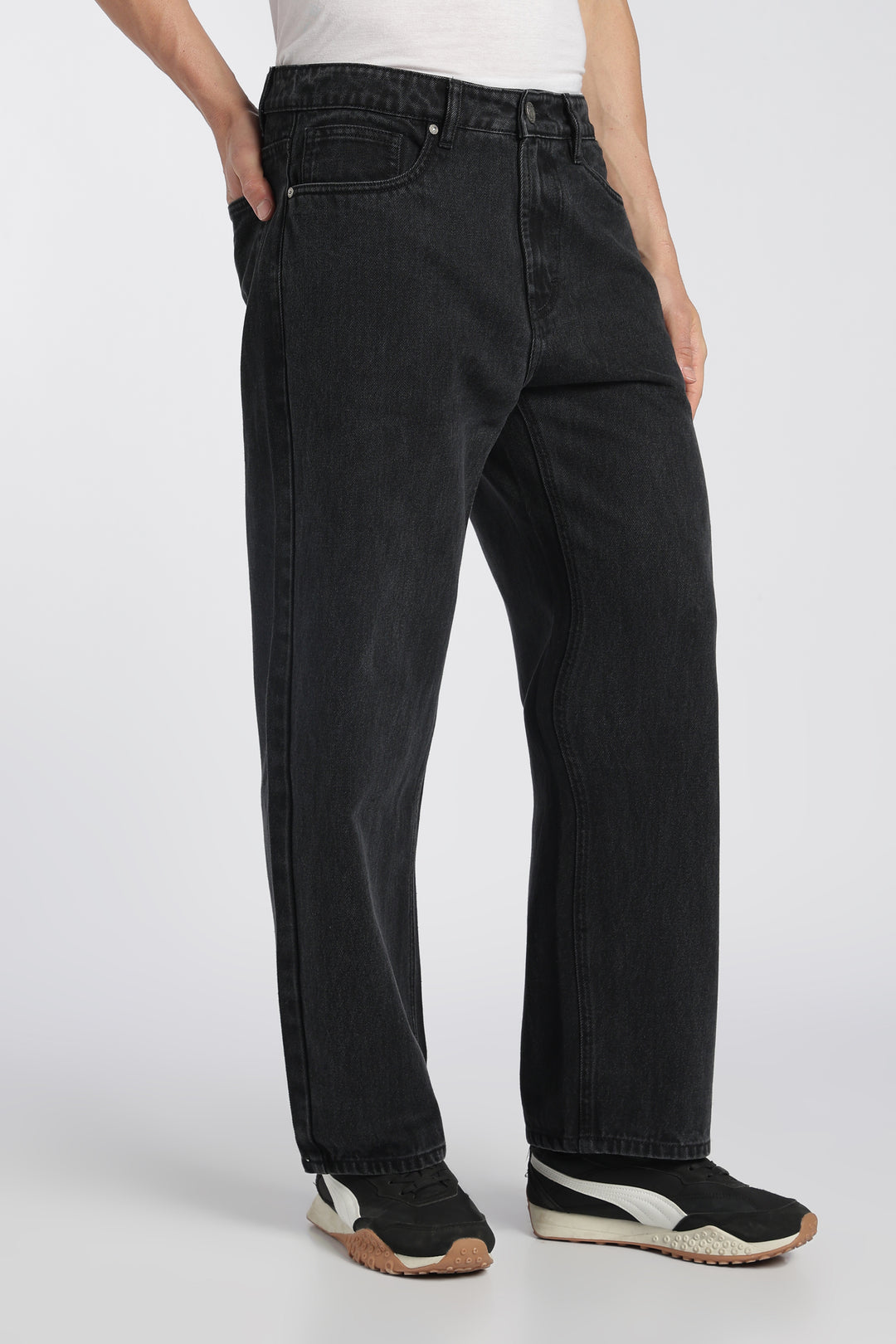 Men’s Jet Black Loose Fit Denim Jeans