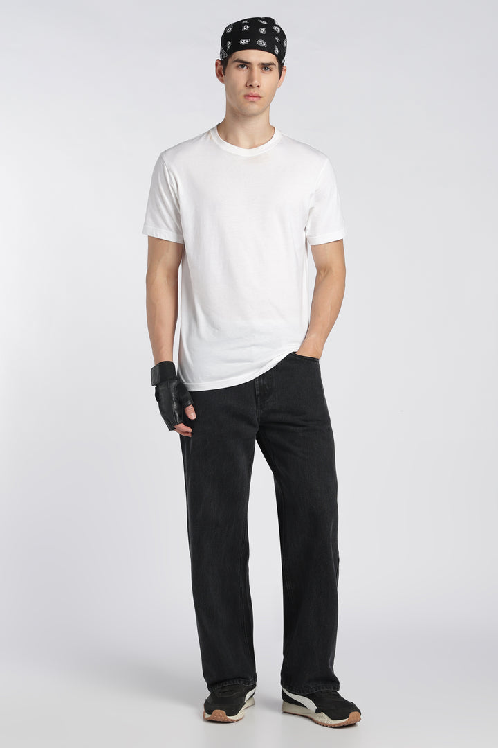 Men’s Jet Black Loose Fit Denim Jeans