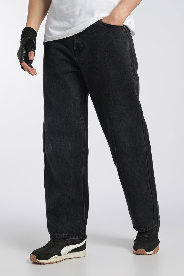 Men’s Jet Black Loose Fit Denim Jeans