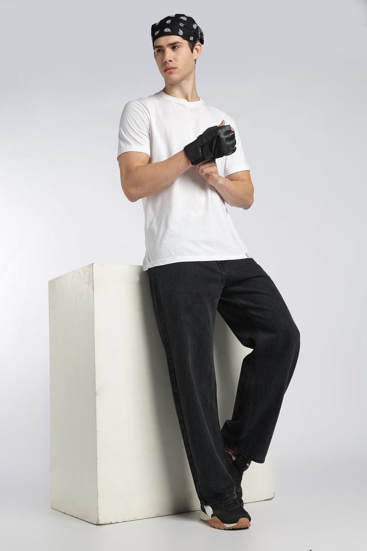Men’s Jet Black Loose Fit Denim Jeans