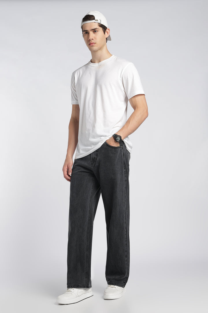 Men’s Charcoal Black Loose Fit Denim Jeans
