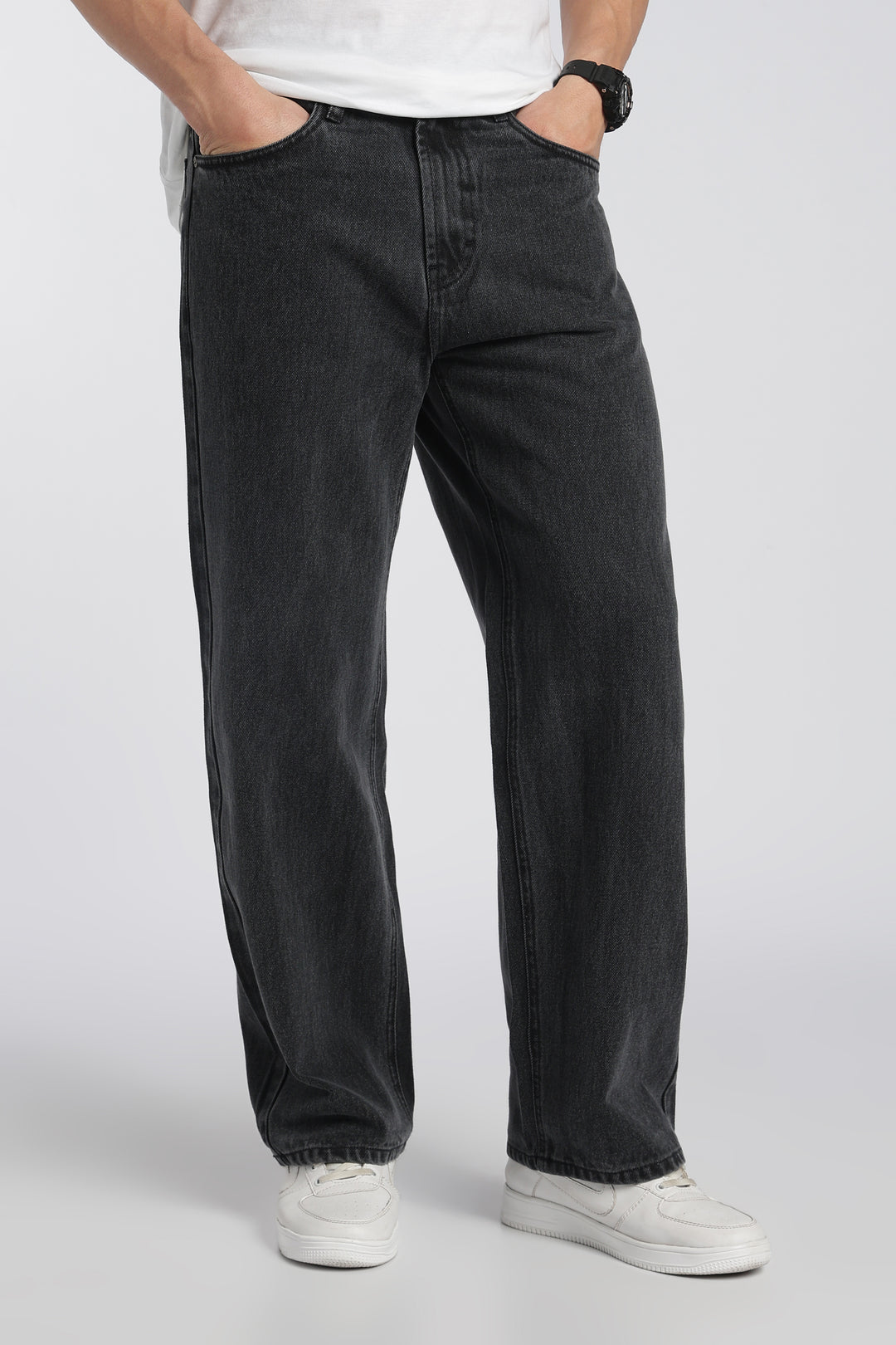 Men’s Charcoal Black Loose Fit Denim Jeans