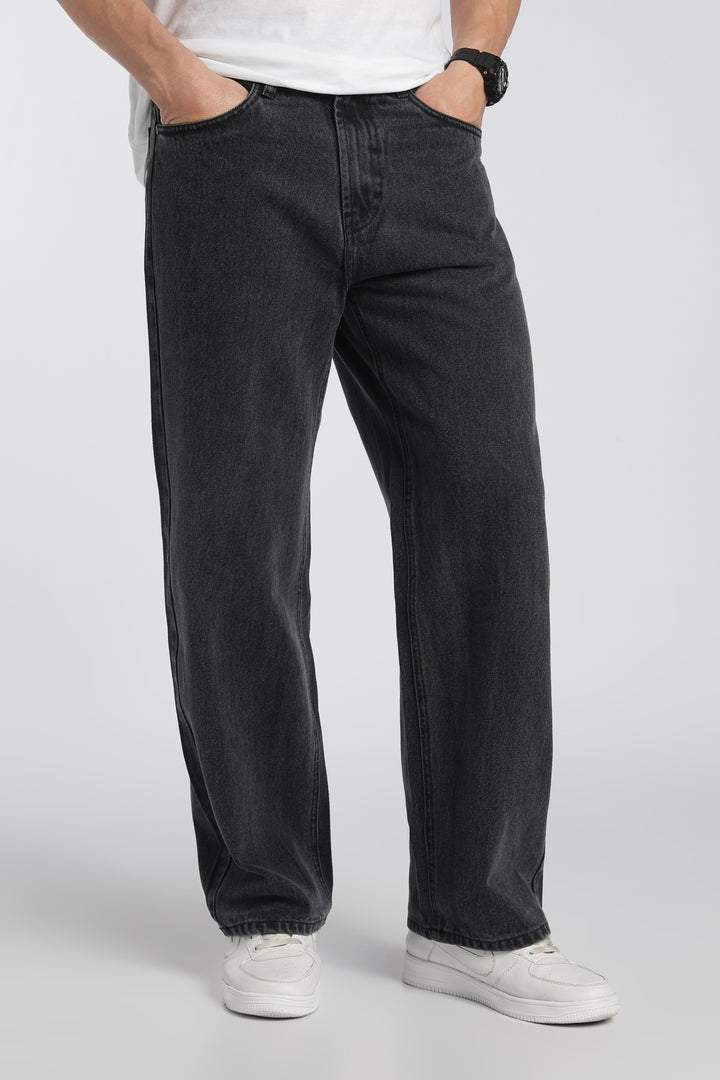 Men’s Charcoal Black Loose Fit Denim Jeans