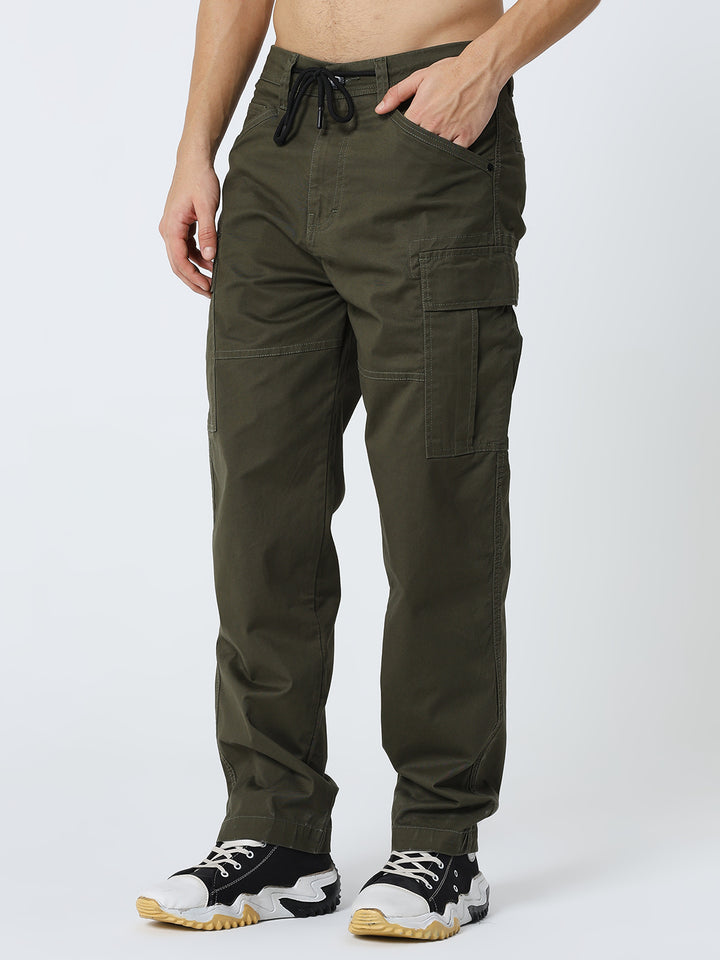 Men's Dobby stretch straight cargo green