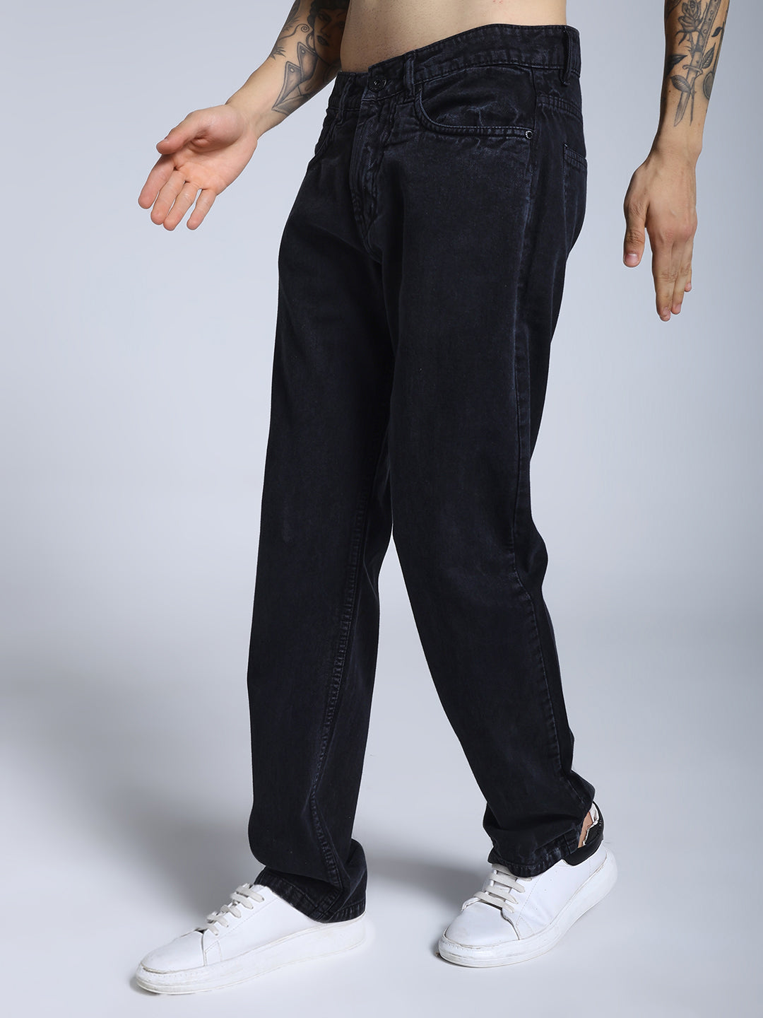 Men's Grey black acru wash jeans