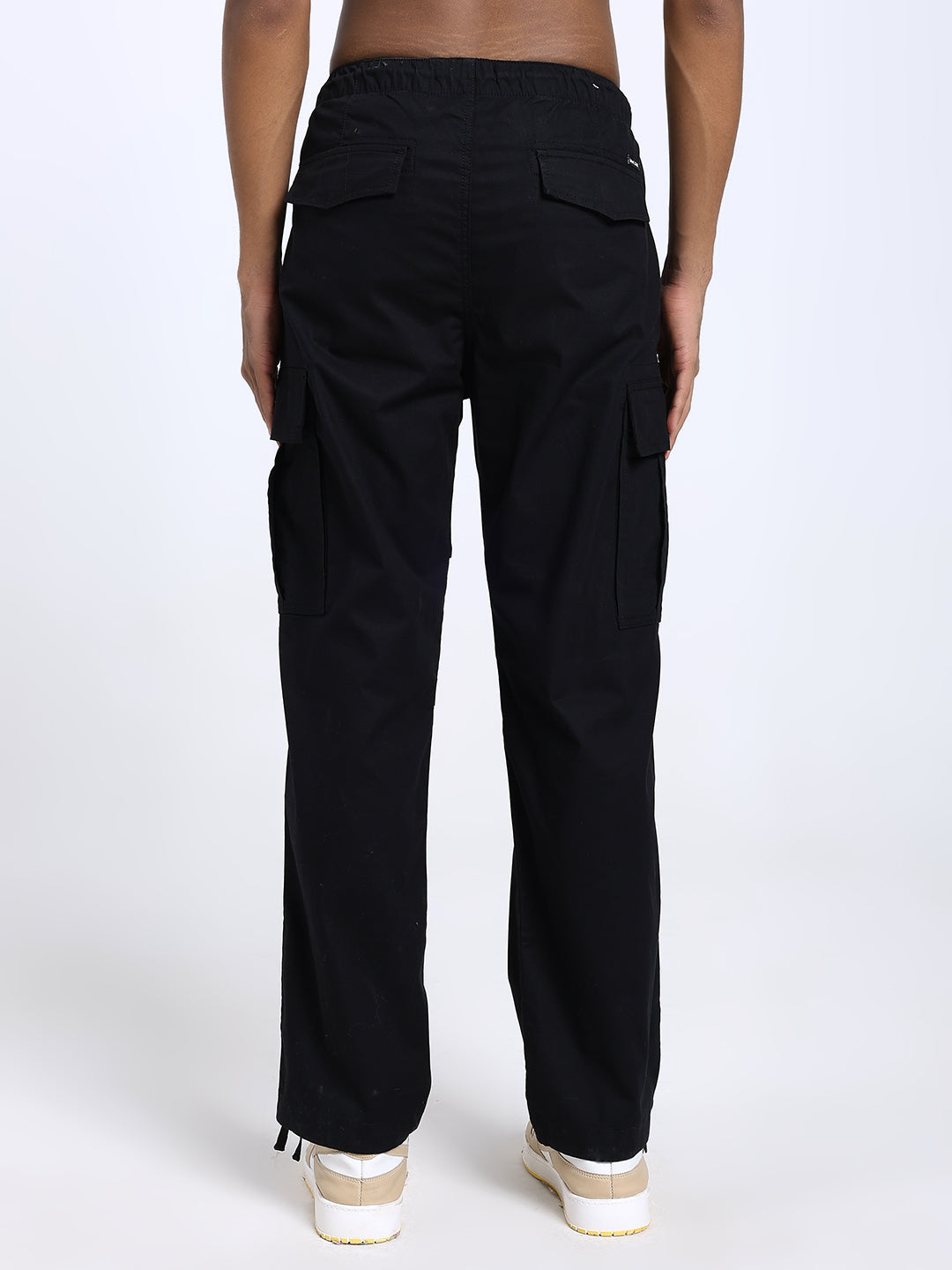 Men's Honeycomb weave black straight fit cargo